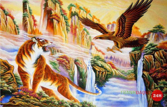 Tranh đá quý anh hùng tương ngộ T354