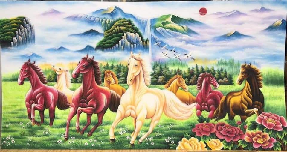 Tranh đá quý Mã Đáo Thành Công  T237