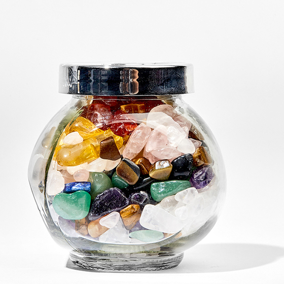 Lọ đá thạch anh ngũ sắc V83