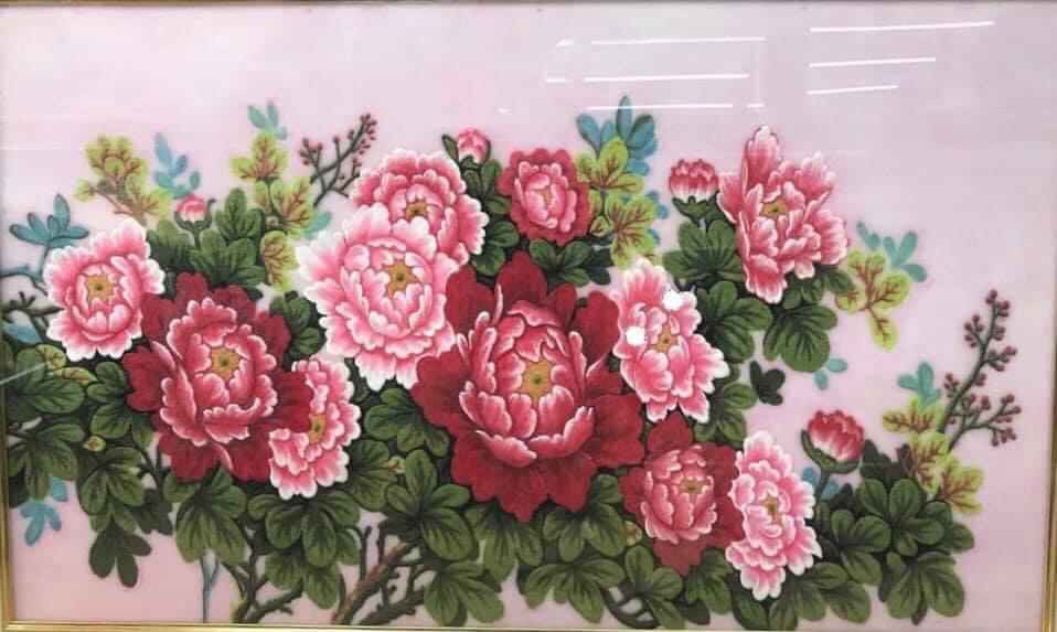 Tranh đá quý hoa mẫu đơn T36