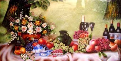 Tranh đá quý bàn hoa quả T39