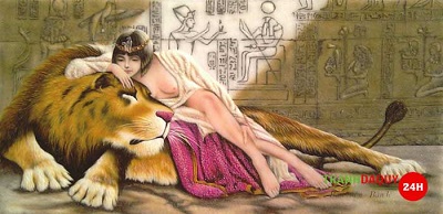 Tranh đá quý cô gái bên sư tử V125