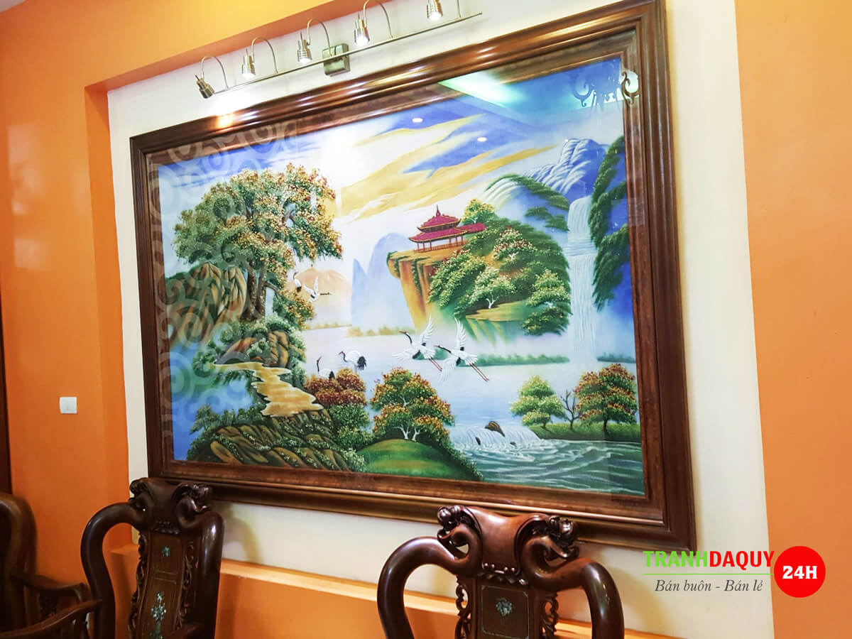 Tranh đá quý sơn thủy hữu tình cao cấp T113