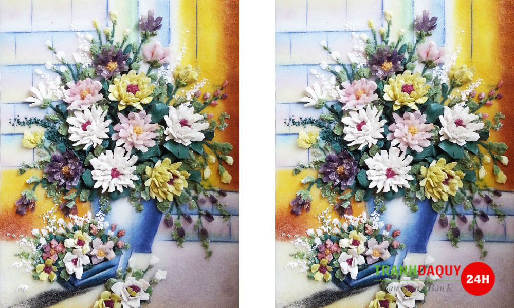 Tranh đá quý lọ hoa xếp N149