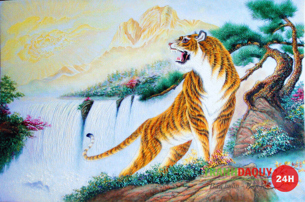 Tranh đá quý hổ T352