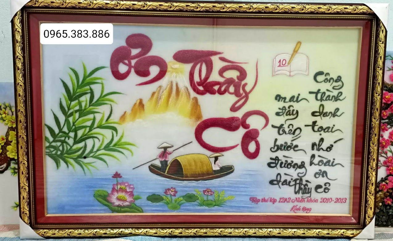 Tranh đá quý ơn thầy cô N98