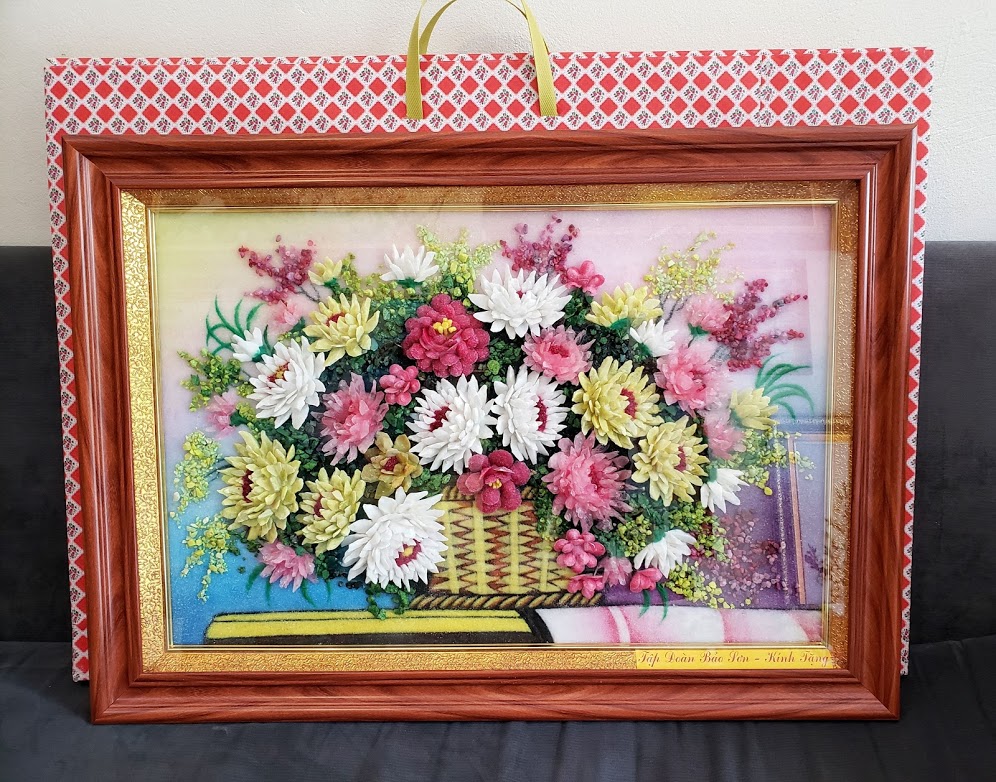 Tranh đá quý MẪU HOA XẾP NỔI ĐẸP NHẤT N118