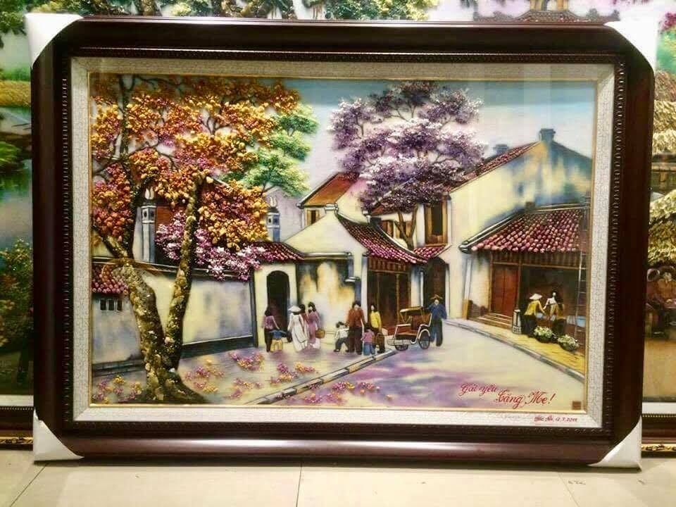 Tranh đá quý phố cổ hà nội N129