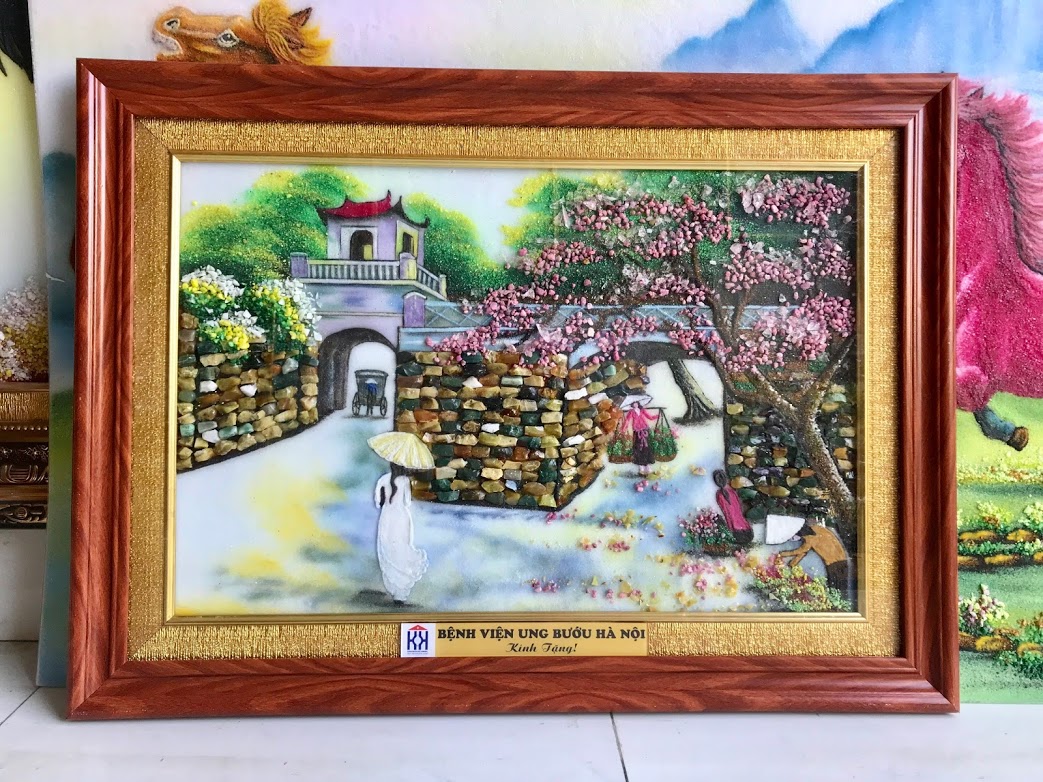 Tranh đá quý phố cổ hà nội N135