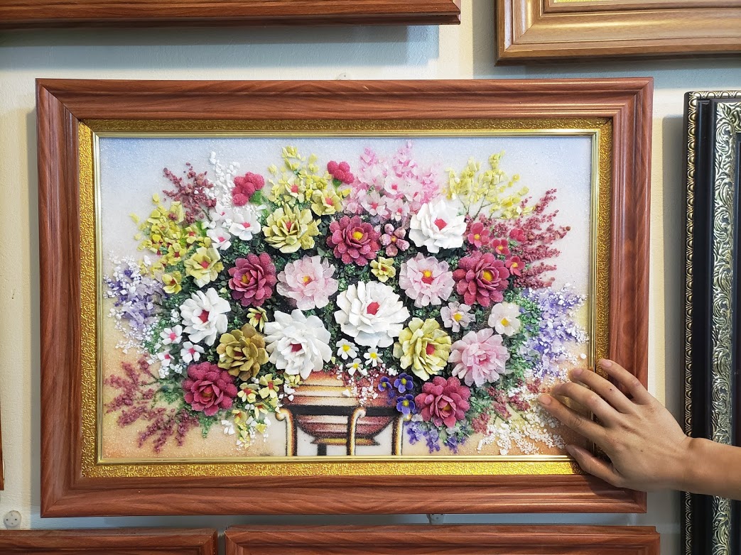 Tranh đá quý lọ hoa xếp N174