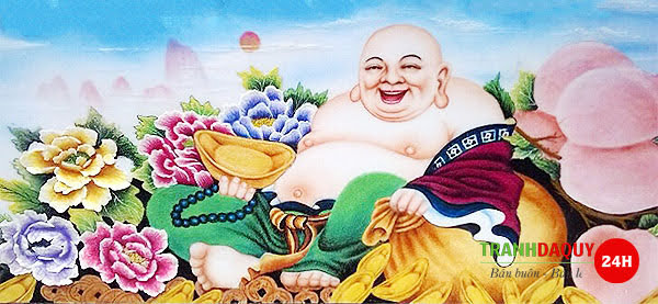 Tranh đá quý phật di lặc T179