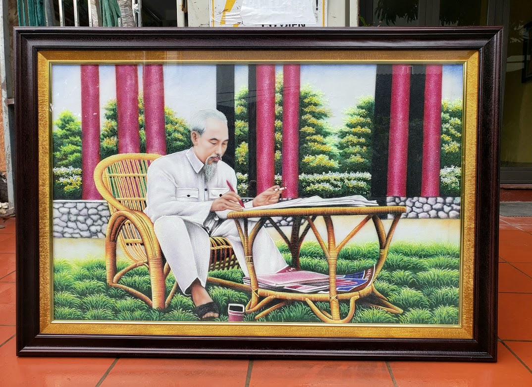 Tranh đá quý BÁC HỒ LÀM VIỆC V245