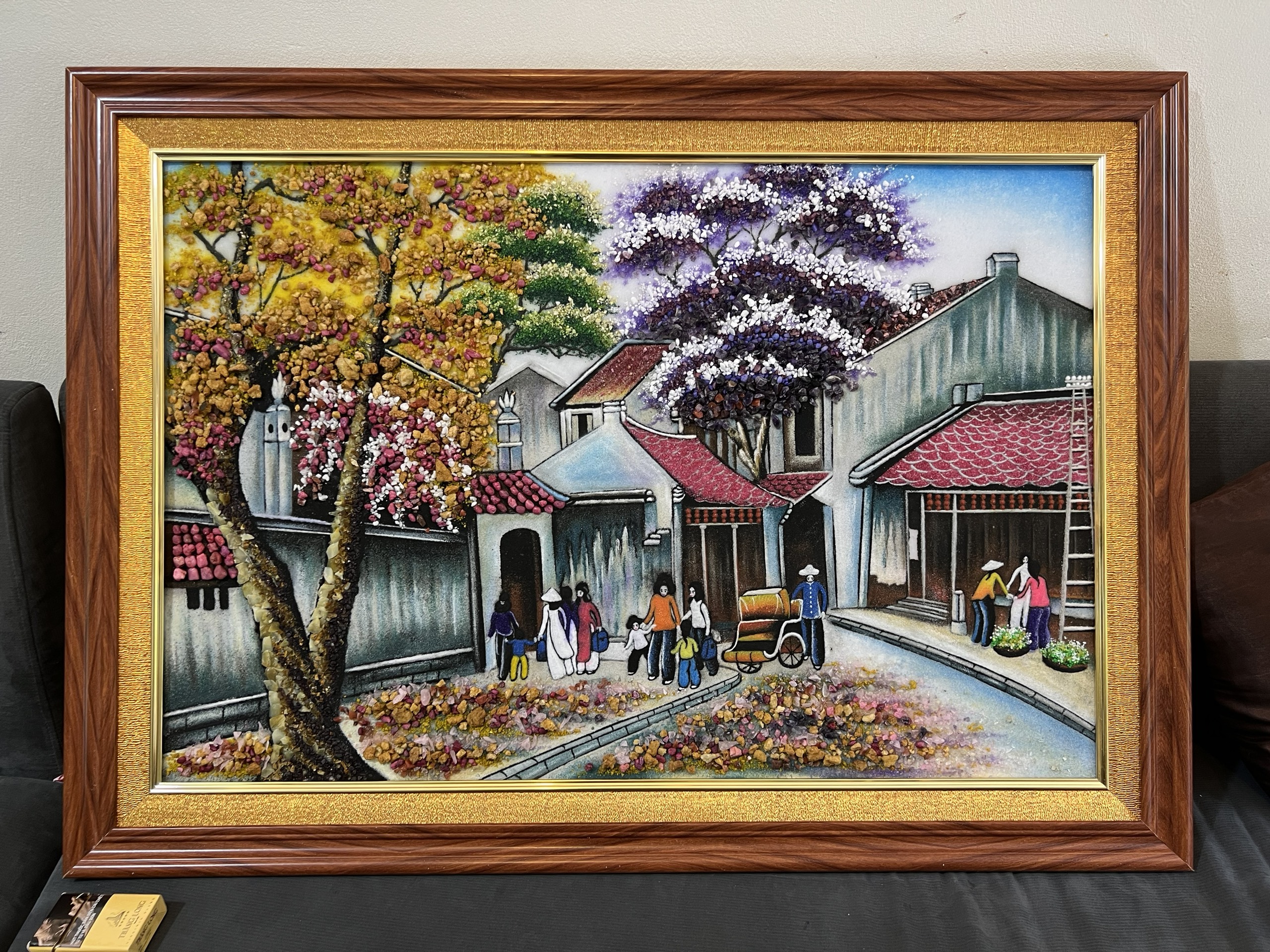 Tranh đá quý phố cổ hà nội N131