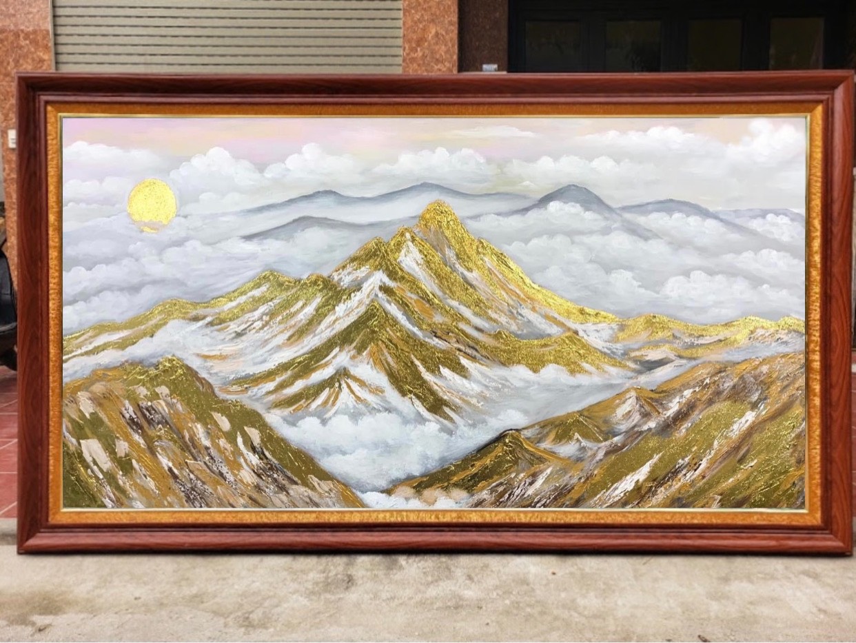 Tranh đá quý Dát Vàng tuyệt đẹp