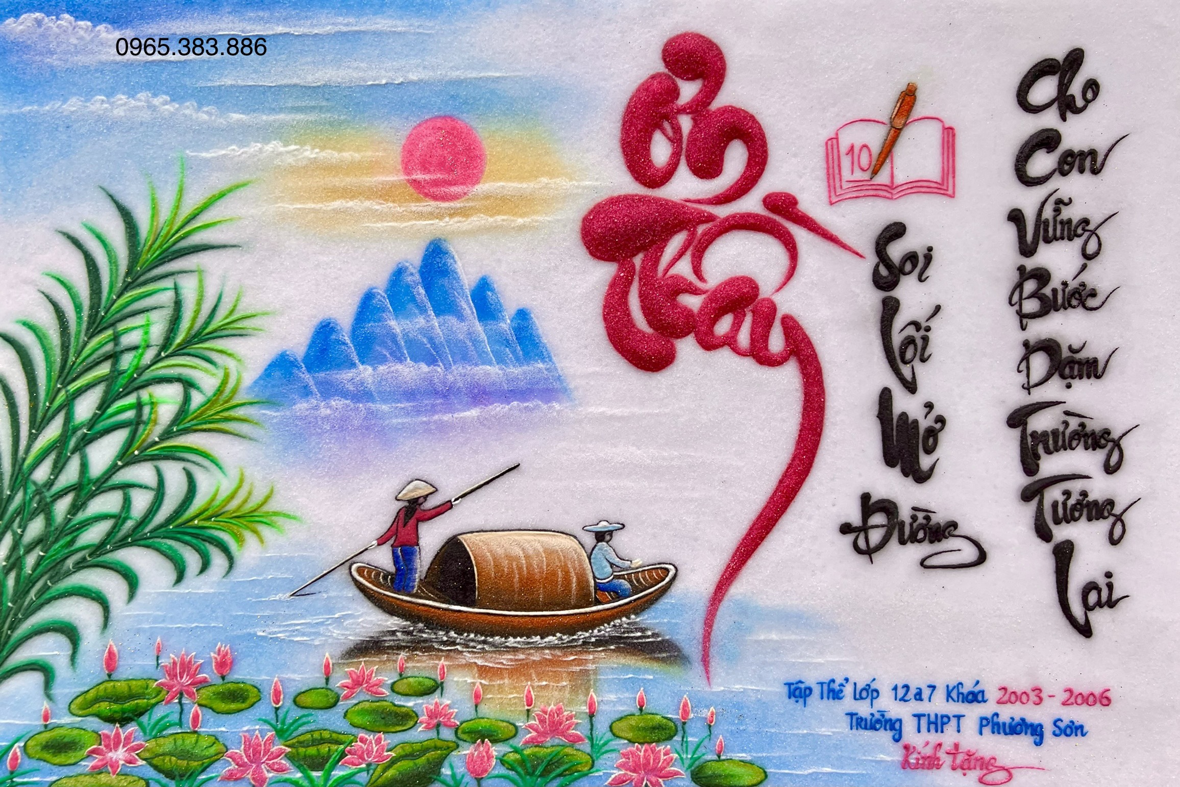 Tranh đá quý ơn thầy V163