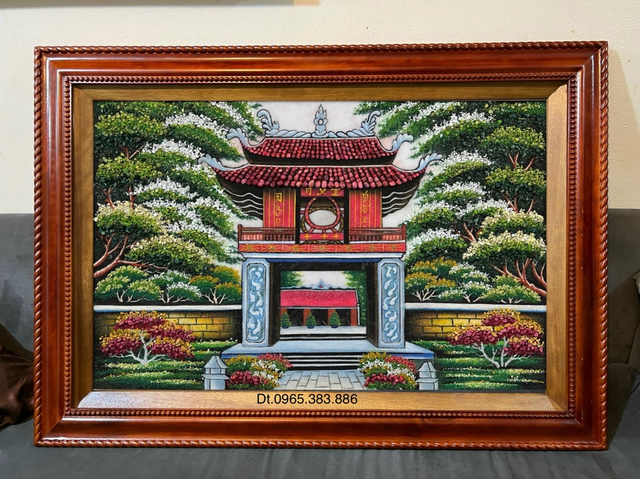 Tranh đá quý cổng văn miếu T278