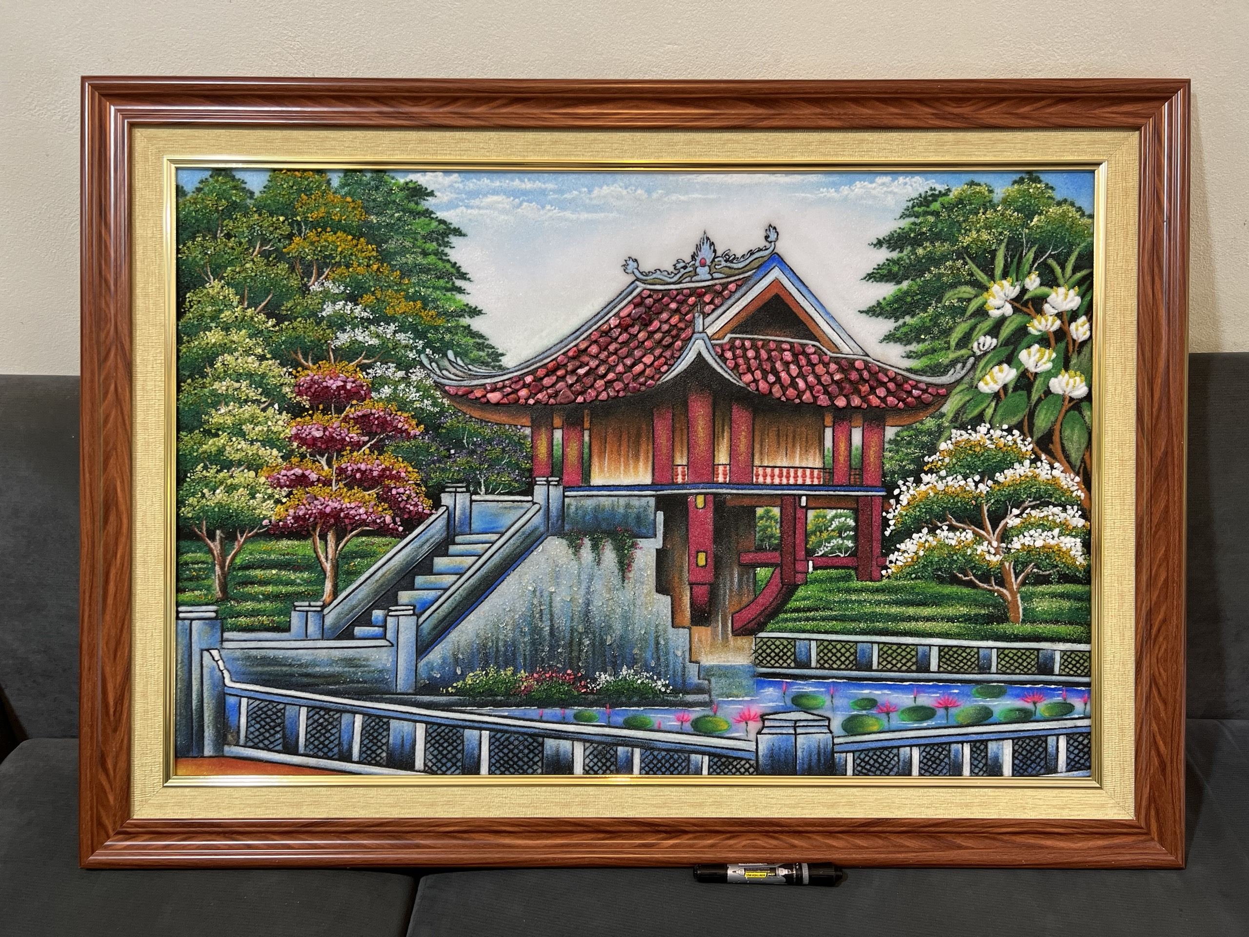 Tranh đá quý chùa một cột N137