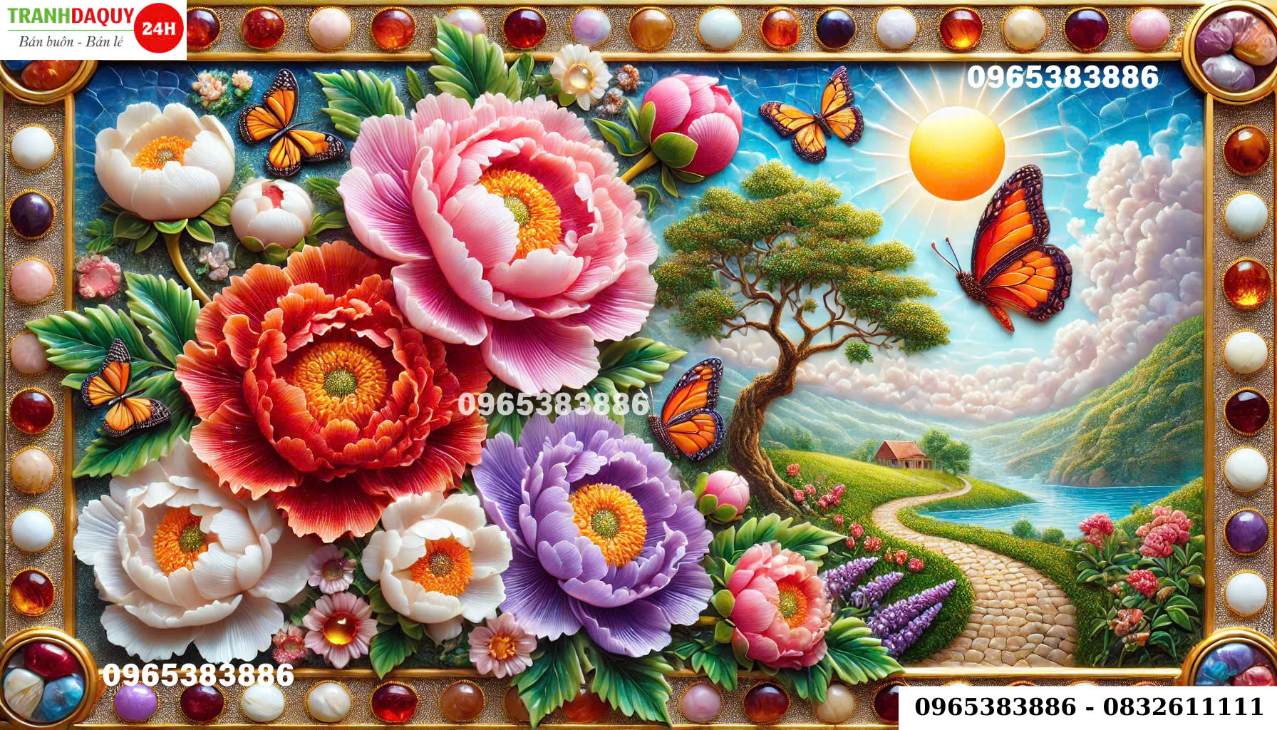 TRANH HOA MẪU ĐƠN CAO CẤP TUYỆT ĐẸP MẪU MỚI CHƯA TỪNG CÓ TRÊN THỊ TRƯỜNG
