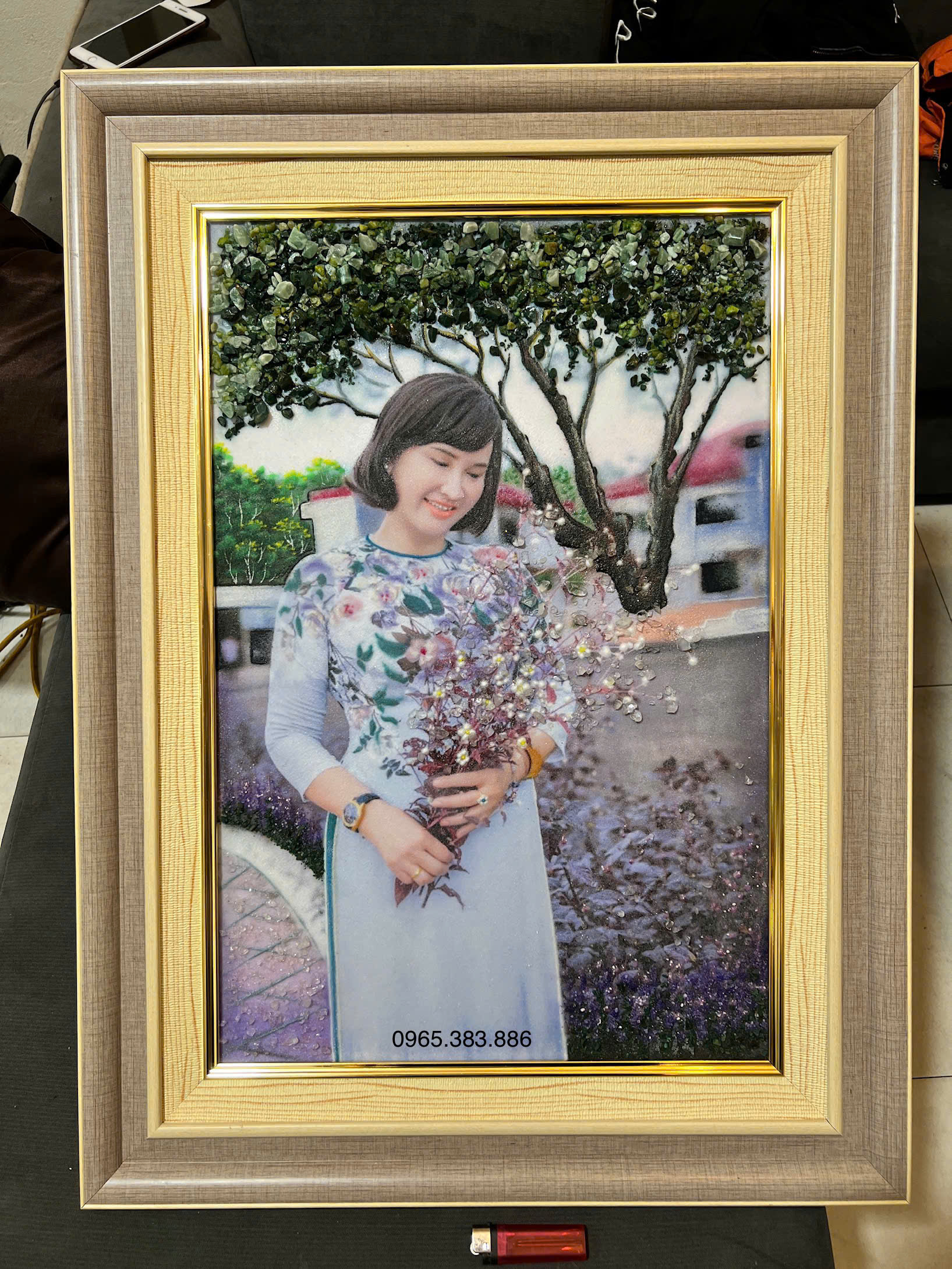 Tranh đá quý chân dung V243