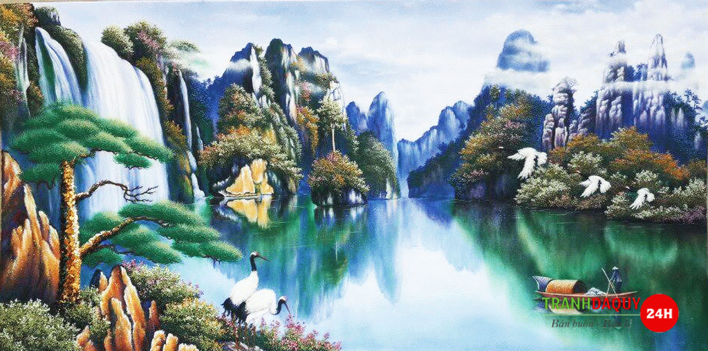 Tranh đá quý sơn thủy