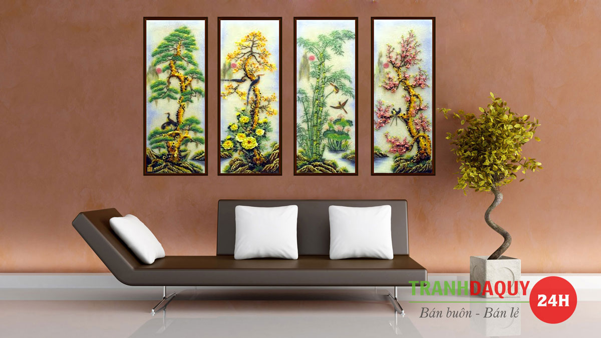 Tranh đá quý tứ quý