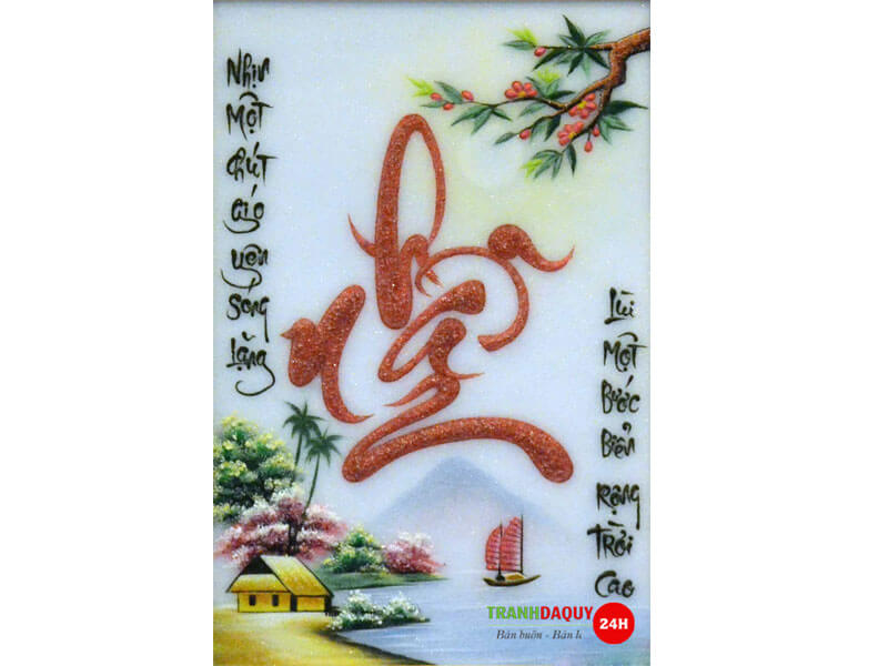 Tranh đá quý chữ nhẫn N181