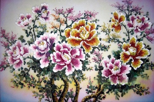 Tranh đá quý hoa mẫu đơn V20