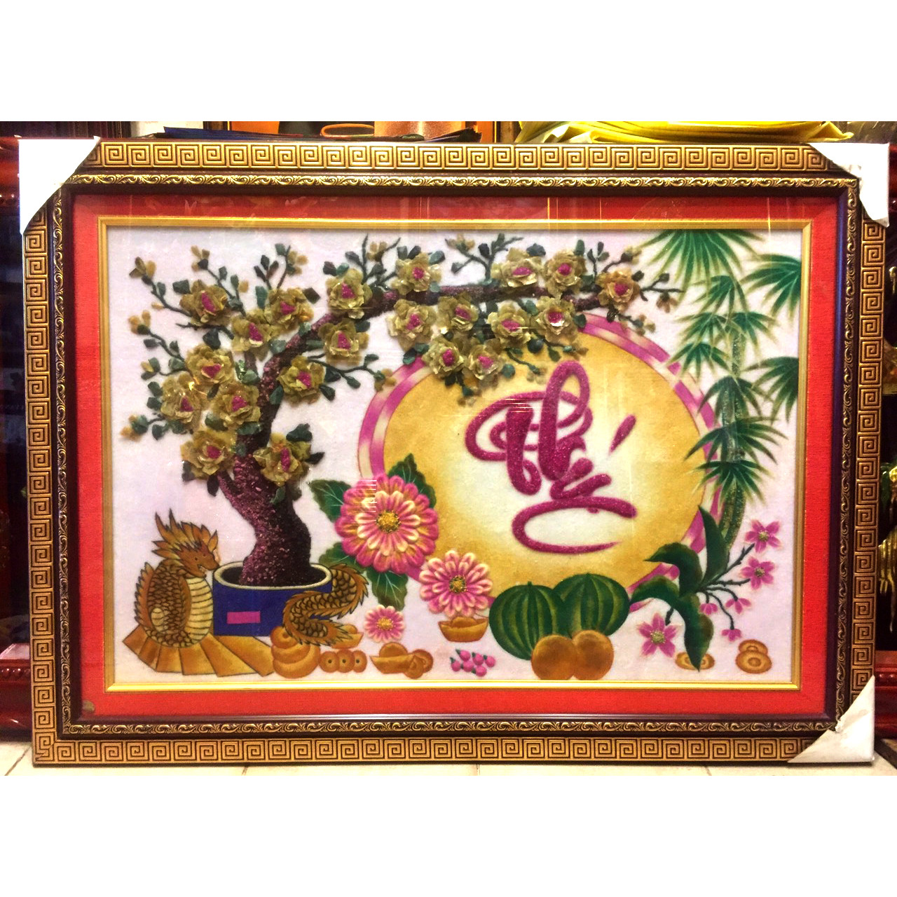 Tranh đá quý chữ Phúc N44