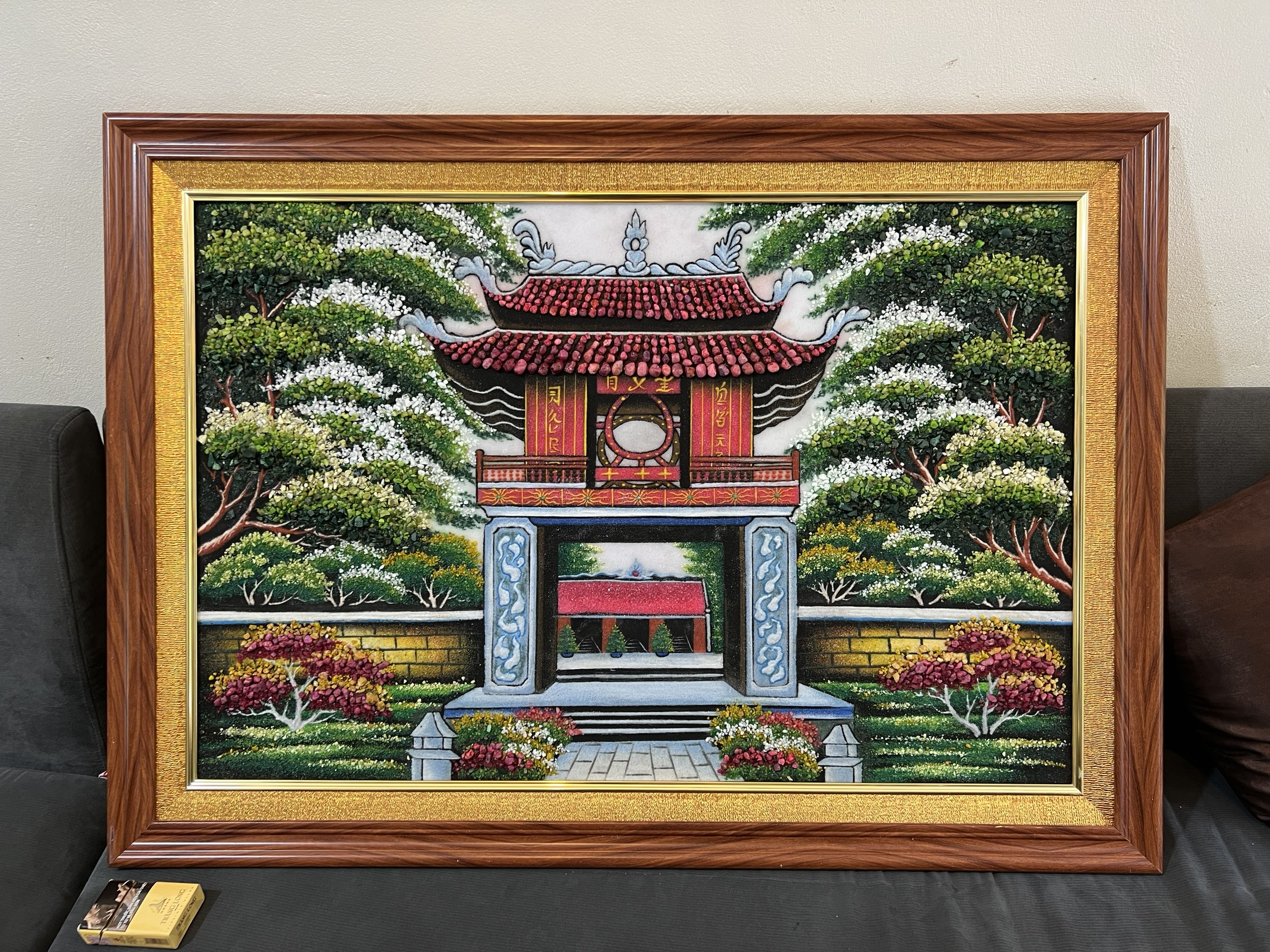 Tranh đá quý cổng văn miếu N130