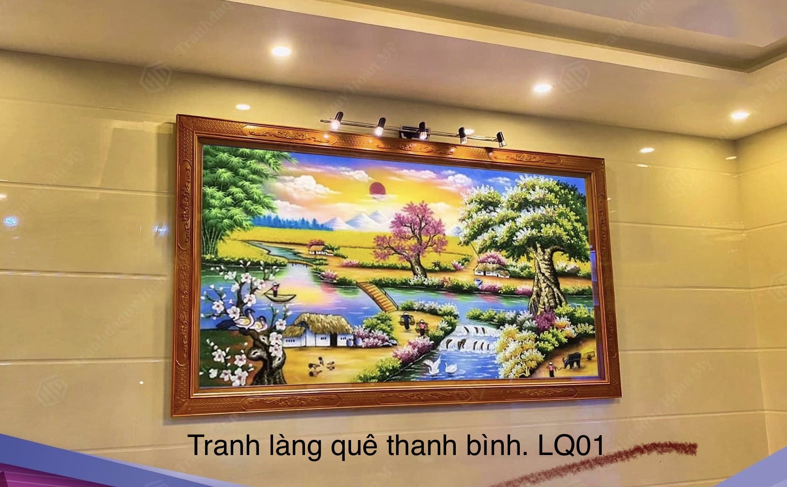 Tranh làng quê phong cảnh thanh bình