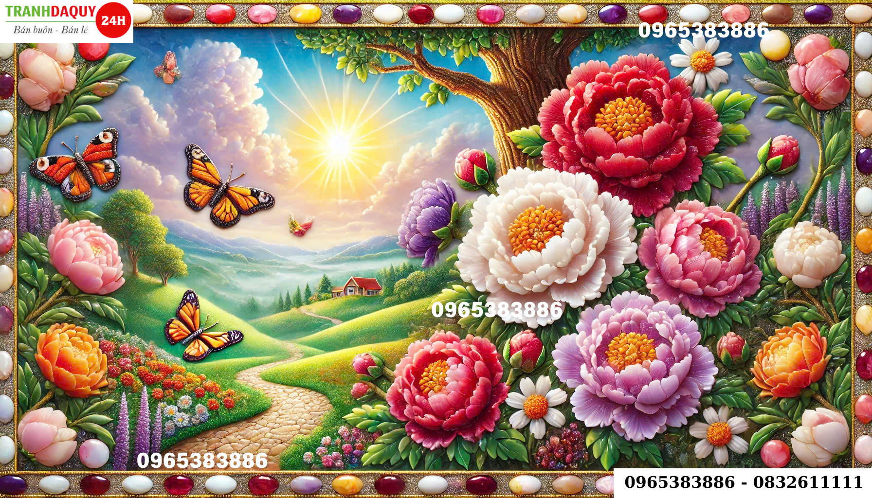 Tranh hoa mẫu đơn đẹp nhất MD 01