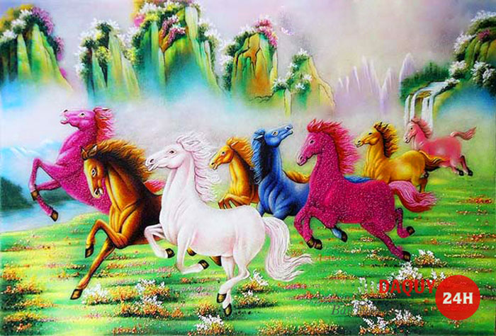 Tranh đá quý mã đáo thành công | Tranh đá quý 24h